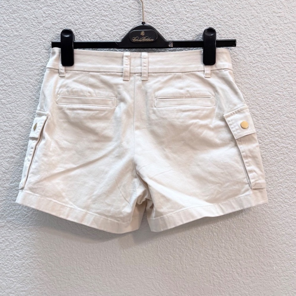 NWT J. Crew Sz 0 Cargo Chino shorts in natural $79.50 *Broken Snap Button - Picture 2 of 6
